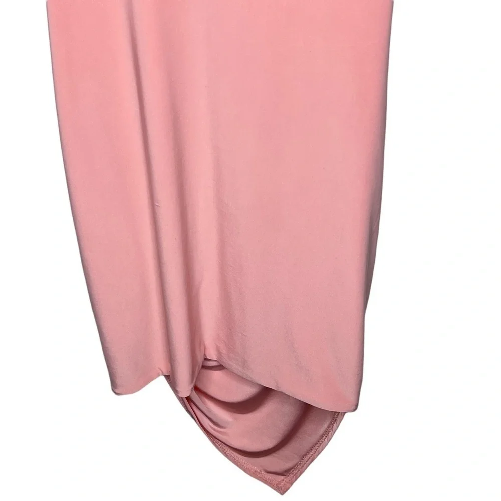 Misguided Pink Strappy Slinky Wrap Asymmetrical Bodycon Mini Dress Size 4 NWT